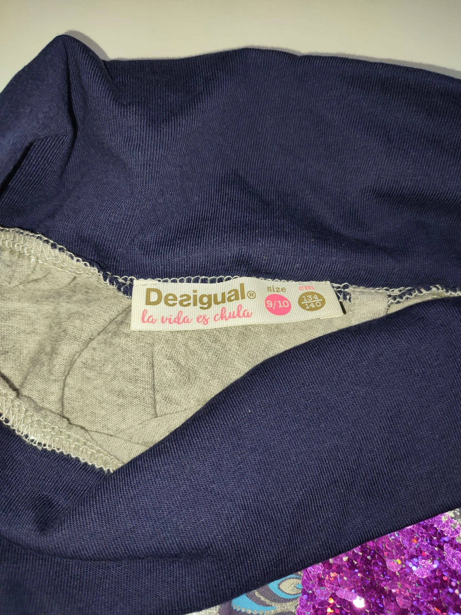 Grijze rok met pailletten Desigual voor meisjes - Maat 9/10 jaar (134-140 cm) – photo 3